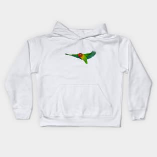 Flying lovebird digital drawing Kids Hoodie